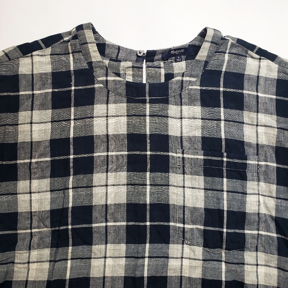 Madewell | Emporia Plaid Oversized Tee | Small - Picture 4 of 8